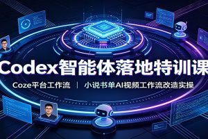Codex智能体落地特训课:Coze平台工作流,小说书单AI视频工作流改造实操