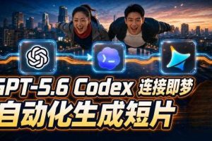 GPT-5.6 Codex连接即梦实测!自动生成+拼接完整AI短片,全流程详解